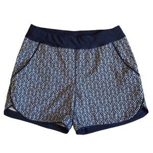 Land’s End Athletic Swim Shorts Size 12 Navy Blue and White